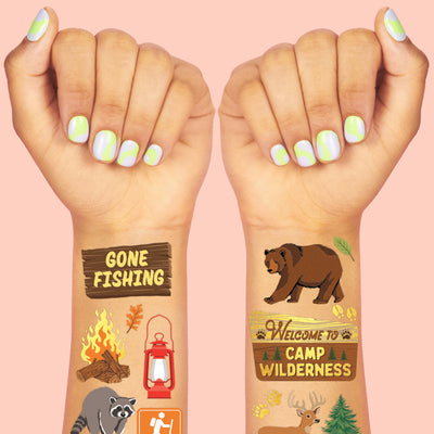 Happy Camper Tats - 44 foil temporary tattoos