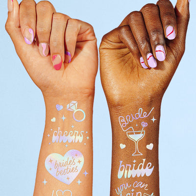 Bride's Besties Tats - 40 foil temporary tattoos