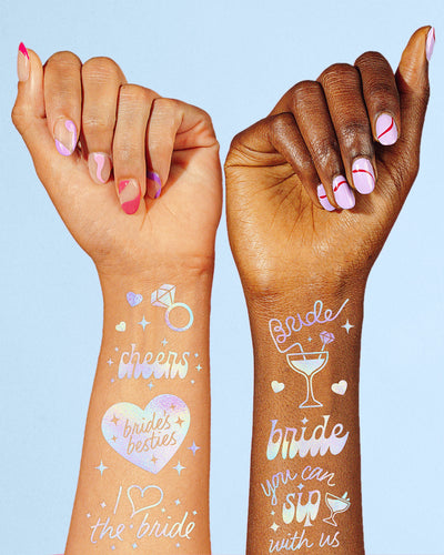 Bride's Besties Tats - 40 foil temporary tattoos