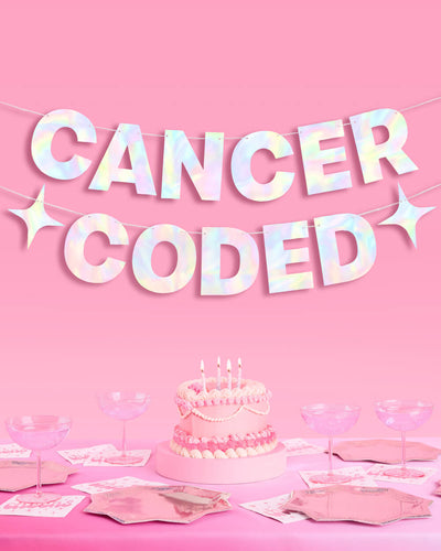 Cancer Coded Banner - iridescent foil banner