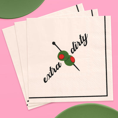 Party Neutral Martini Napkins - 25 paper napkins