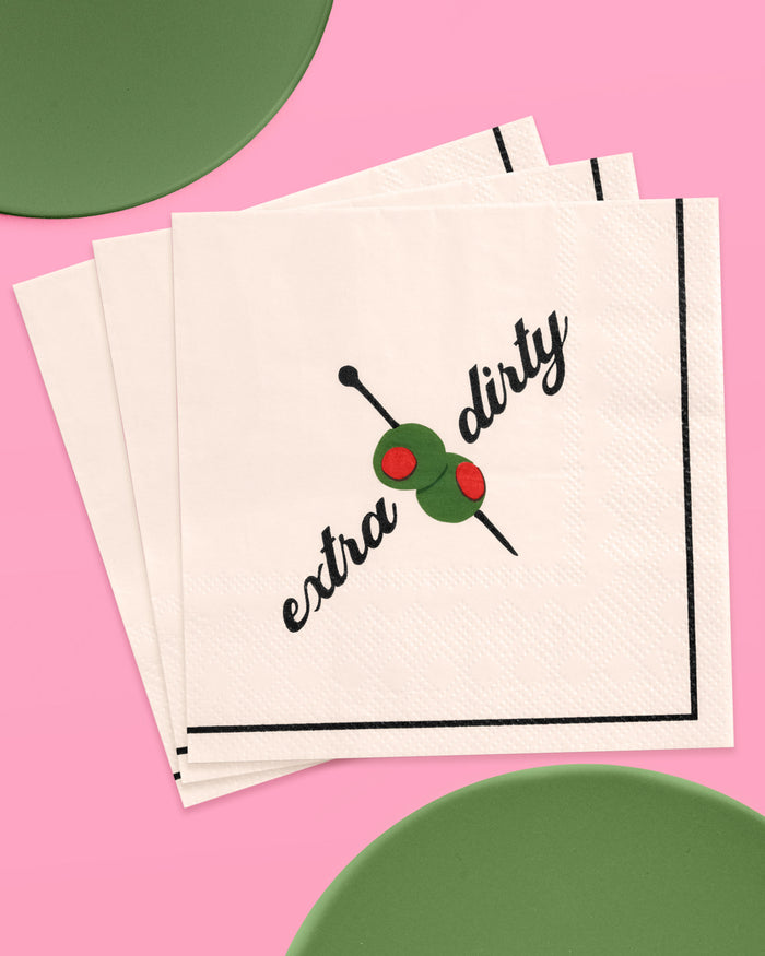 Party Neutral Martini Napkins - 25 paper napkins