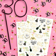 30th Bday Bundle - tats, straw + confetti