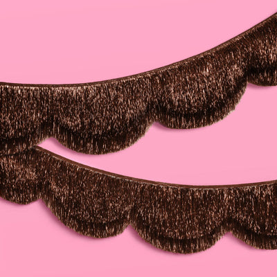 Espresso Scallop Fringe Banner - festive banner
