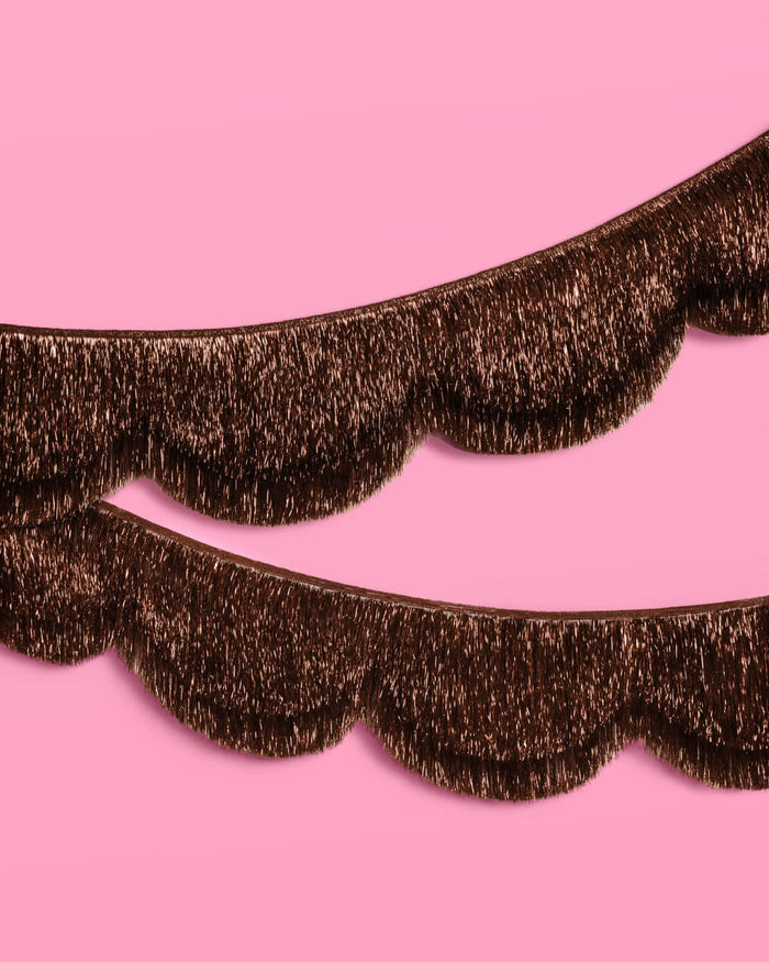 Espresso Scallop Fringe Banner - festive banner
