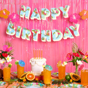 Tropical Birthday Banner - matte colorful banner