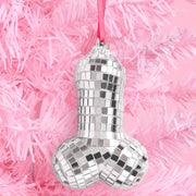 Disco Penis Ornament - silver disco ornament