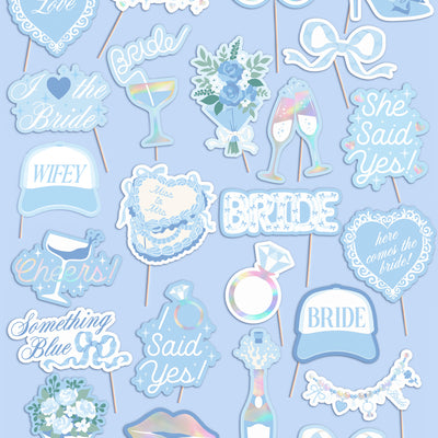 Something Blue Props - 24 pre-attached props