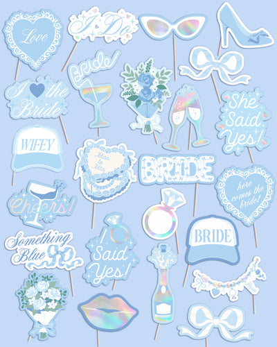 Something Blue Props - 24 pre-attached props