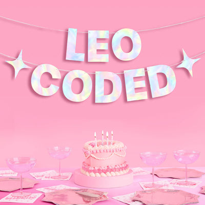 Leo Coded Banner - iridescent foil banner