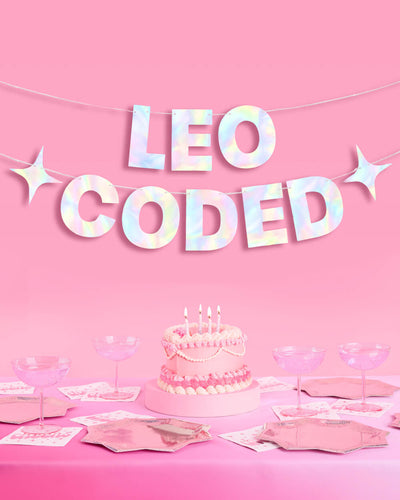 Leo Coded Banner - iridescent foil banner