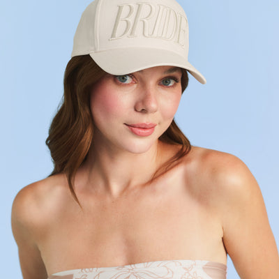 Neutral Bride Trucker Hat - emboridered hat