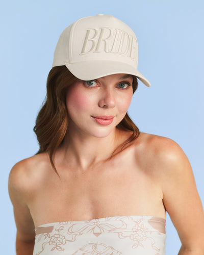 Neutral Bride Trucker Hat - emboridered hat