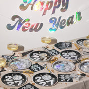 2027 NYE Disco Trio - napkins, plates, banner