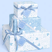 Something Blue Wrapping Paper Set - 12 sheets + 16 tags