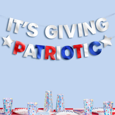 It's Giving Patriotic Banner - foil banner