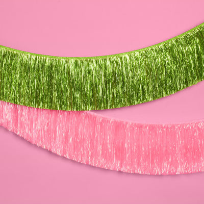 Emerald City Pack - pink + green fringe banners