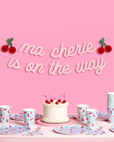 Ma Cherie Banner - 3D glitter banner