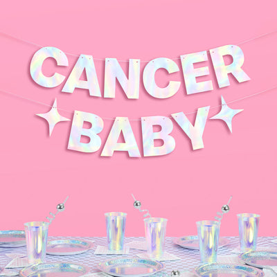 Cancer Baby Banner - iridescent foil banner