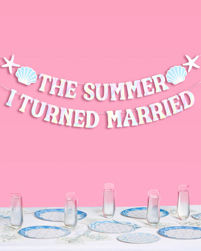 Summer I Turned Married Banner - iridescent banner