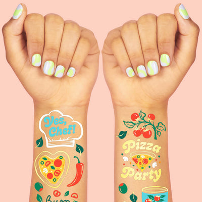 Pizza Party Tats - 72 temporary tattoos
