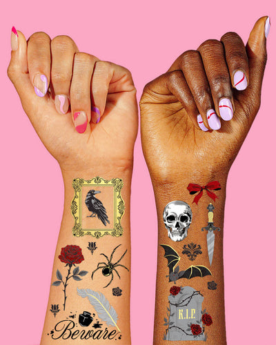 Romantic Horror Tats - 60 temporary tattoos