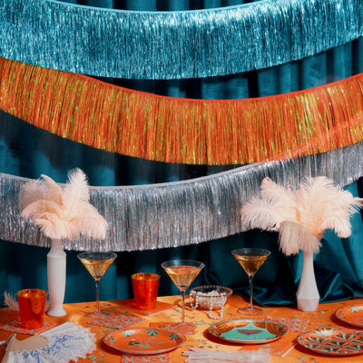 Showgirl Fringe Pack - teal + orange fringe banners
