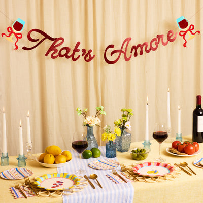 That's Amore Banner - red glitter banner