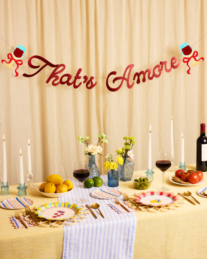 That's Amore Banner - red glitter banner