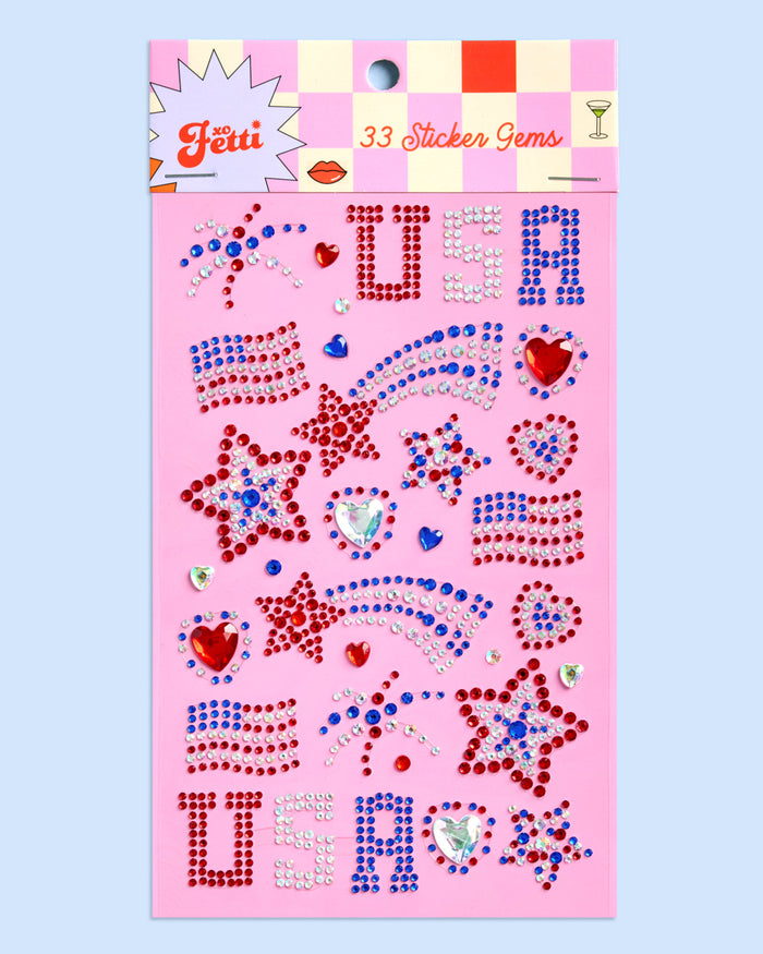 USA Face Gems - 33 adhesive gems