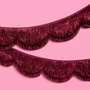 Burgundy Scallop Fringe Banner - 6 ft red fringe garland