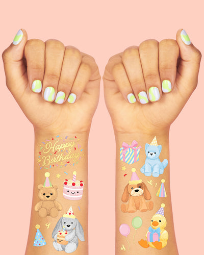Birthday Stuffies Tattoos - 58 temporary tattoos