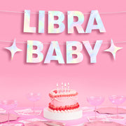Libra Baby Banner - iridescent foil banner