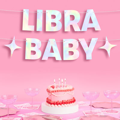 Libra Baby Banner - iridescent foil banner