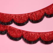 Scallop Fringe Banner - black + red foil banner