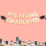 It's Giving Graduated Banner - gold foil banner