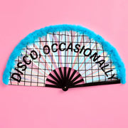 Disco Occasionally Fan - iridescent feather hand fan