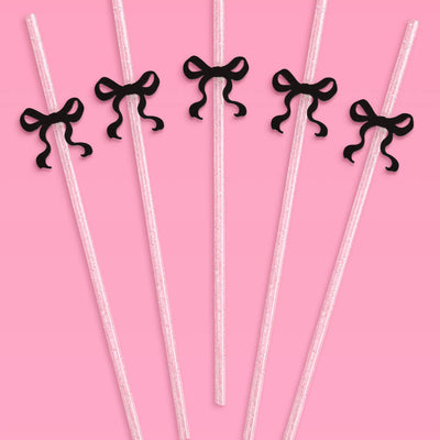 Little Black Bow Straws - 12 reusable straws