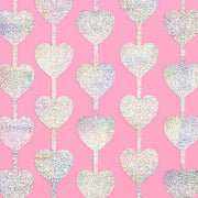 Shimmer Heart Curtain - iridescent foil curtain