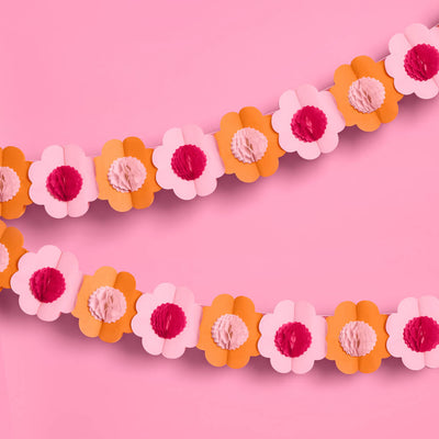 Flower Power Garland - 3D paper banner