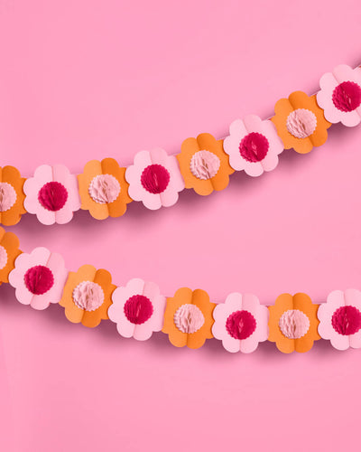 Flower Power Garland - 3D paper banner