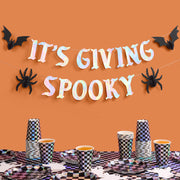 It's Giving Spooky Banner - iridescent foil banner