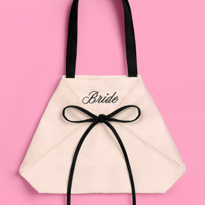 Classic Bride Tote - embroidered canvas tote w. bows