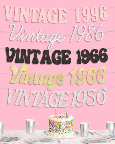 Custom Vintage Bday Banner - customizable banner