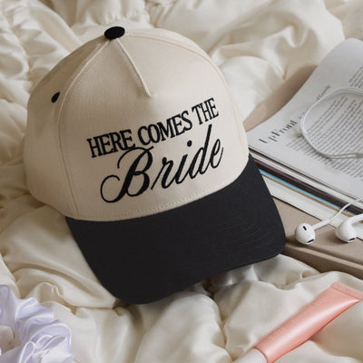 Here Comes the Bride Hat - embroidered trucker hat