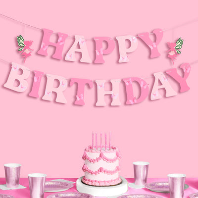 Garden Fairy Banner - 3D paper banner