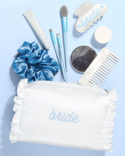 Bride Cosmetic Bag - cream embroidered bag