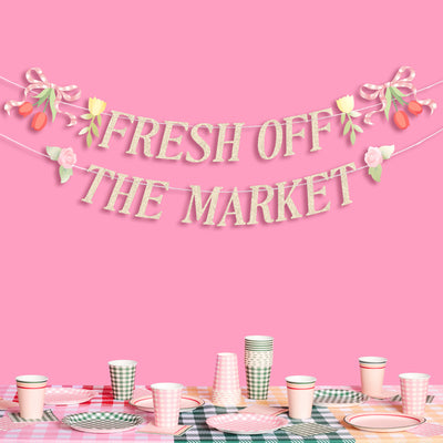 Fresh Off The Market Banner - gold glitter banner