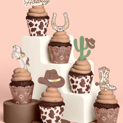 Saddle Up Cupcake Set - 24 liners + toppers