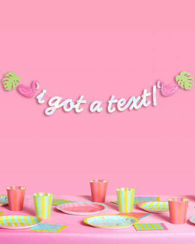 I Got A Text Banner - iridescent foil banner